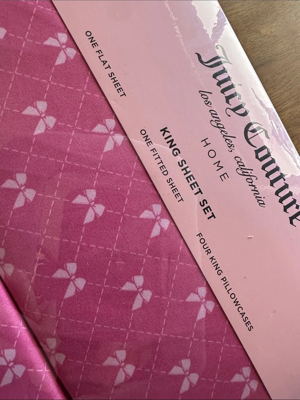 Juicy Couture Pink Floral King Sheet Set
